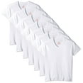 thumbnail image 1 of Hanes Ultimate Men's Tagless Comfort Soft V-Neck Tee Undershirt White-7 Pack, Medium, 1 of 2