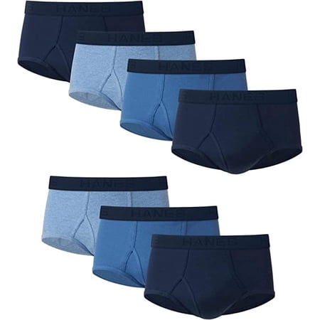 Hanes Ultimate Men's Ultimate Tagless Briefs with ComfortFlex Waistband-Multiple Packs and Colors, 7 Pack - Blue Assorted, XX-Large