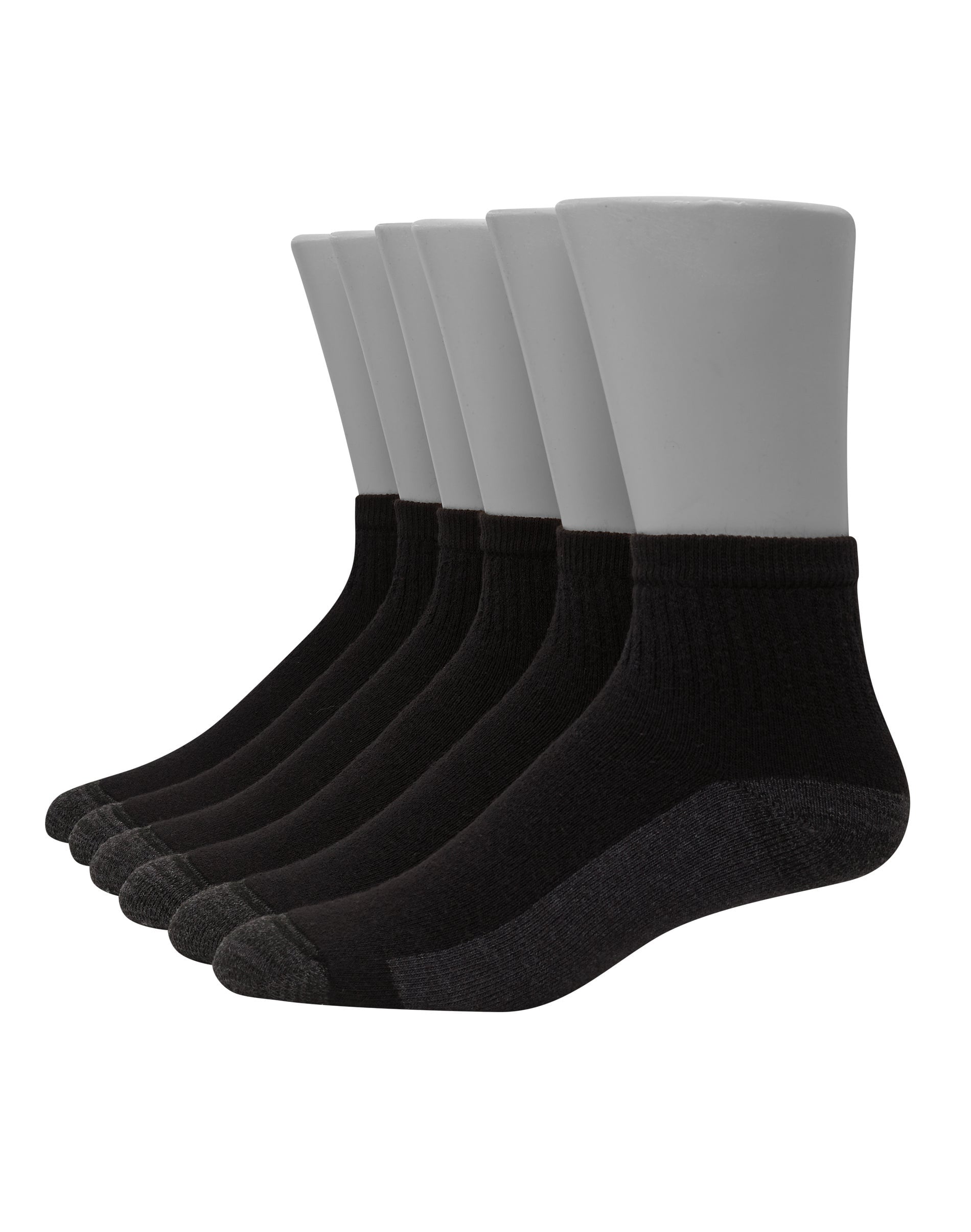 Hanes Ultimate Men's Ultra Cushion Ankle Socks, 6-Pairs Black 6-12