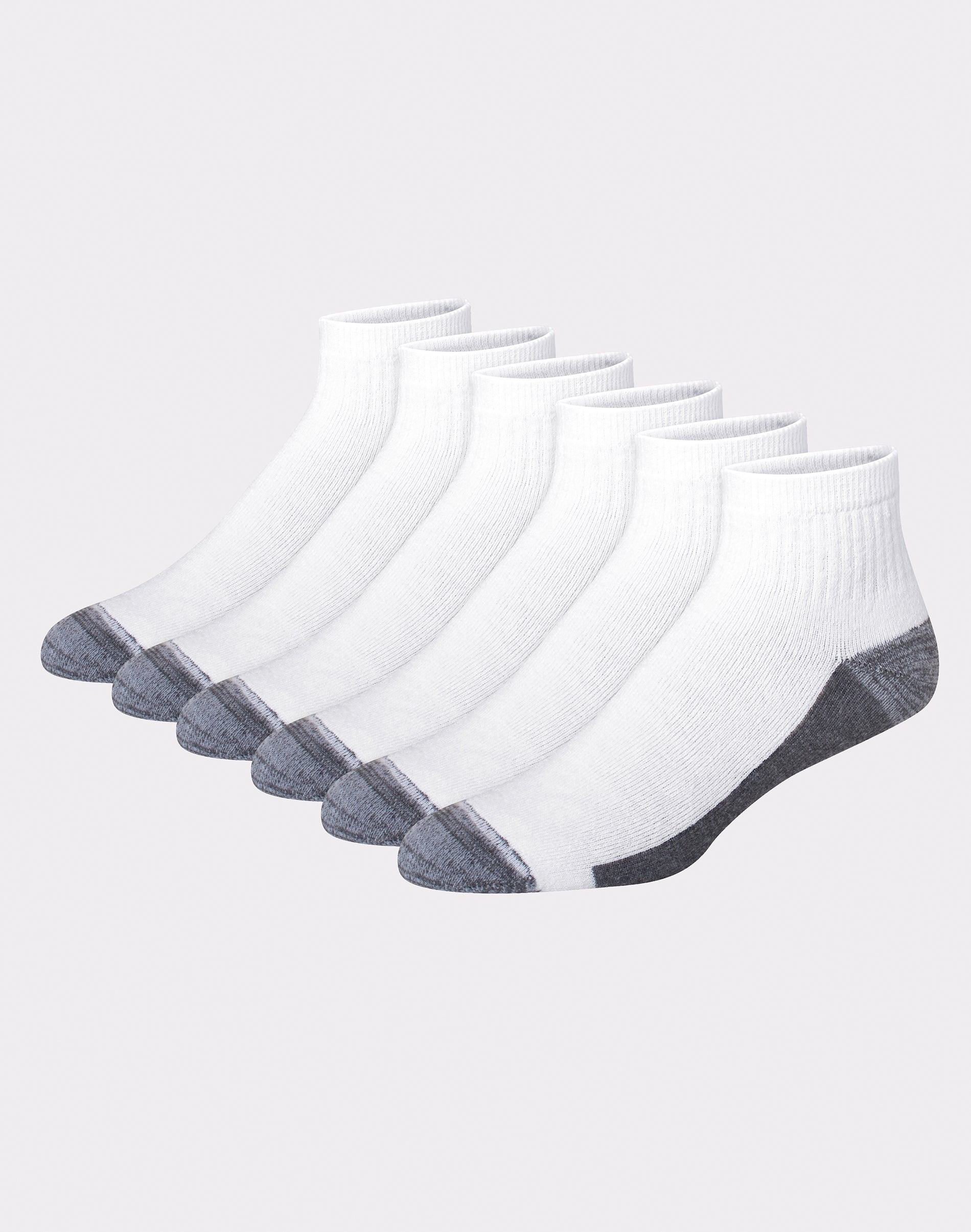 Hanes Ultimate Men's Ultra Cushion Ankle Socks, 6-Pairs White 6-12