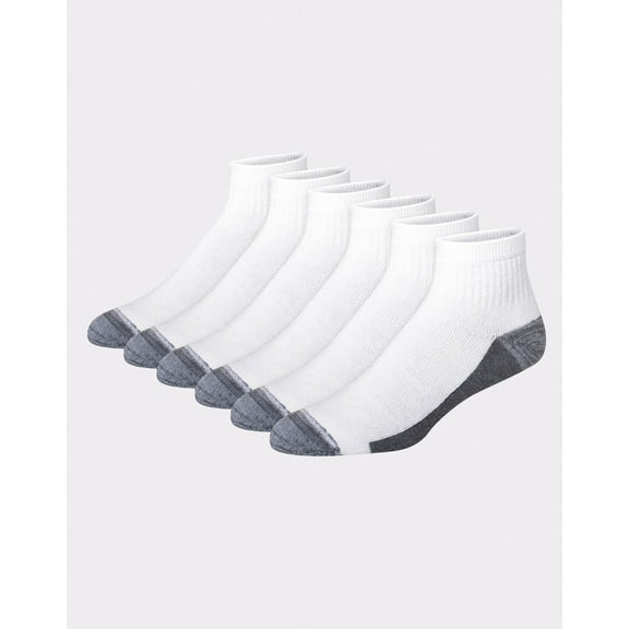 Hanes Ultimate Men's Ultra Cushion Ankle Socks, 6-Pairs White 6-12