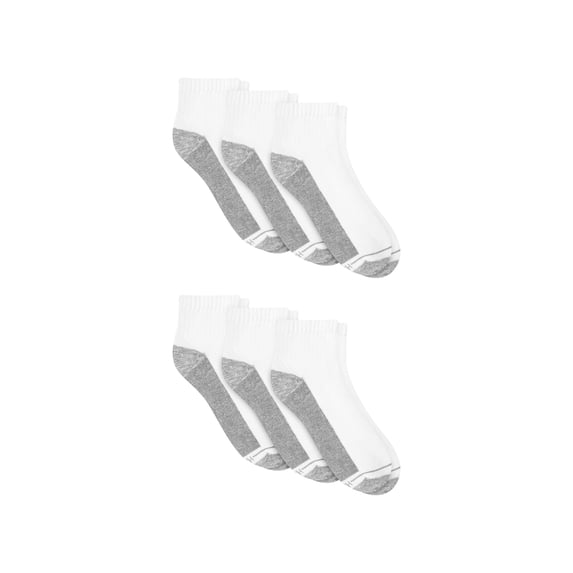 Hanes Ultimate Men's Ultra Cushion Ankle Socks, 6-Pairs White 6-12