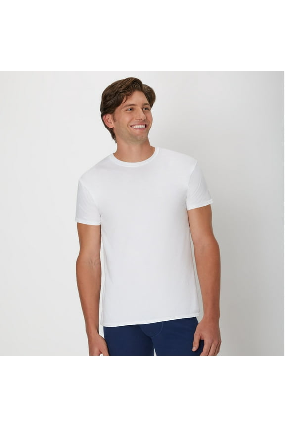 Ultimate Men’s ComfortSoft Crewneck Undershirt, White, 6-Pack 2XL