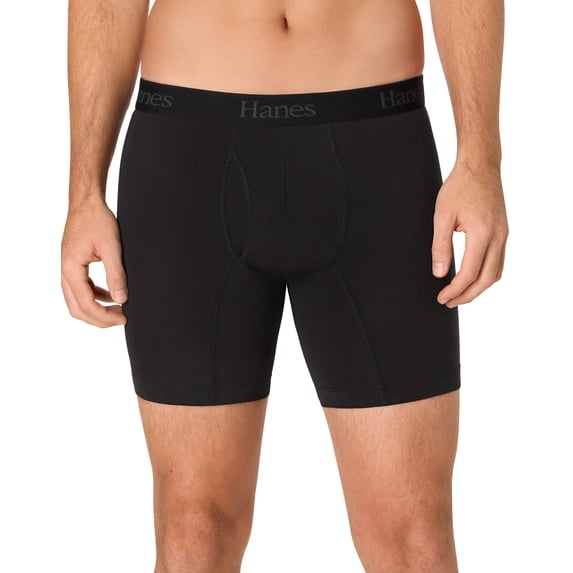 Hanes Ultimate Men's Underwear Boxer Briefs Pack – 3-Pack – Comfort Flex Fit – Moisture-Wicking Black/Gray 2XL