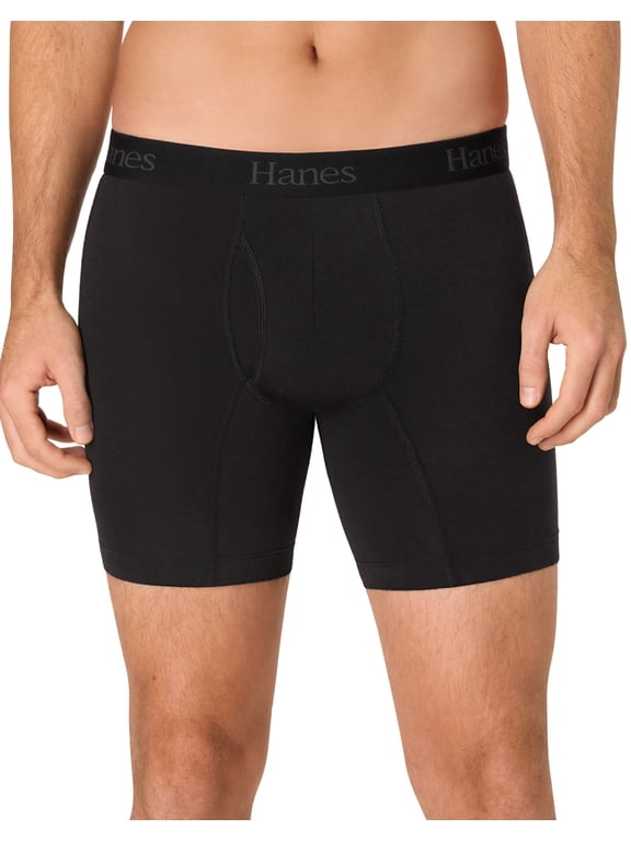 Ultimate Men's Underwear Boxer Briefs Pack – 3-Pack – Comfort Flex Fit – Moisture-Wicking Black/Gray 2XL