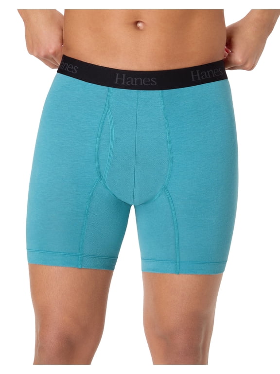 Ultimate Men's Underwear Boxer Briefs Pack – 3-Pack – Comfort Flex Fit – Moisture-Wicking Gray/Teal XL