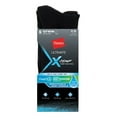 thumbnail image 1 of Hanes Ultimate Men's X-Temp FreshIQ Black Crew Socks 6-Pack 6-12, 1 of 2