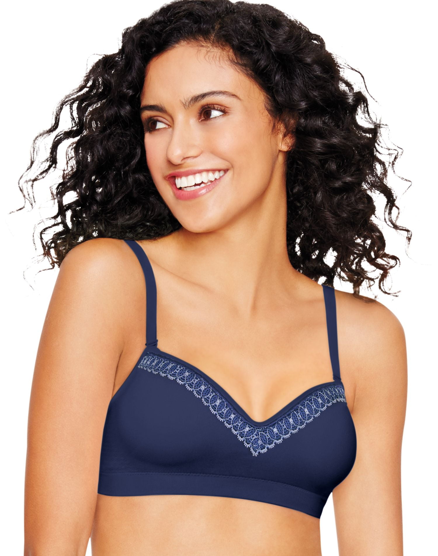 Hanes Ultimate Natural Lift ComfortFlex Fit® Wirefree Bra - Size - XS -  Color - Anchor Navy 