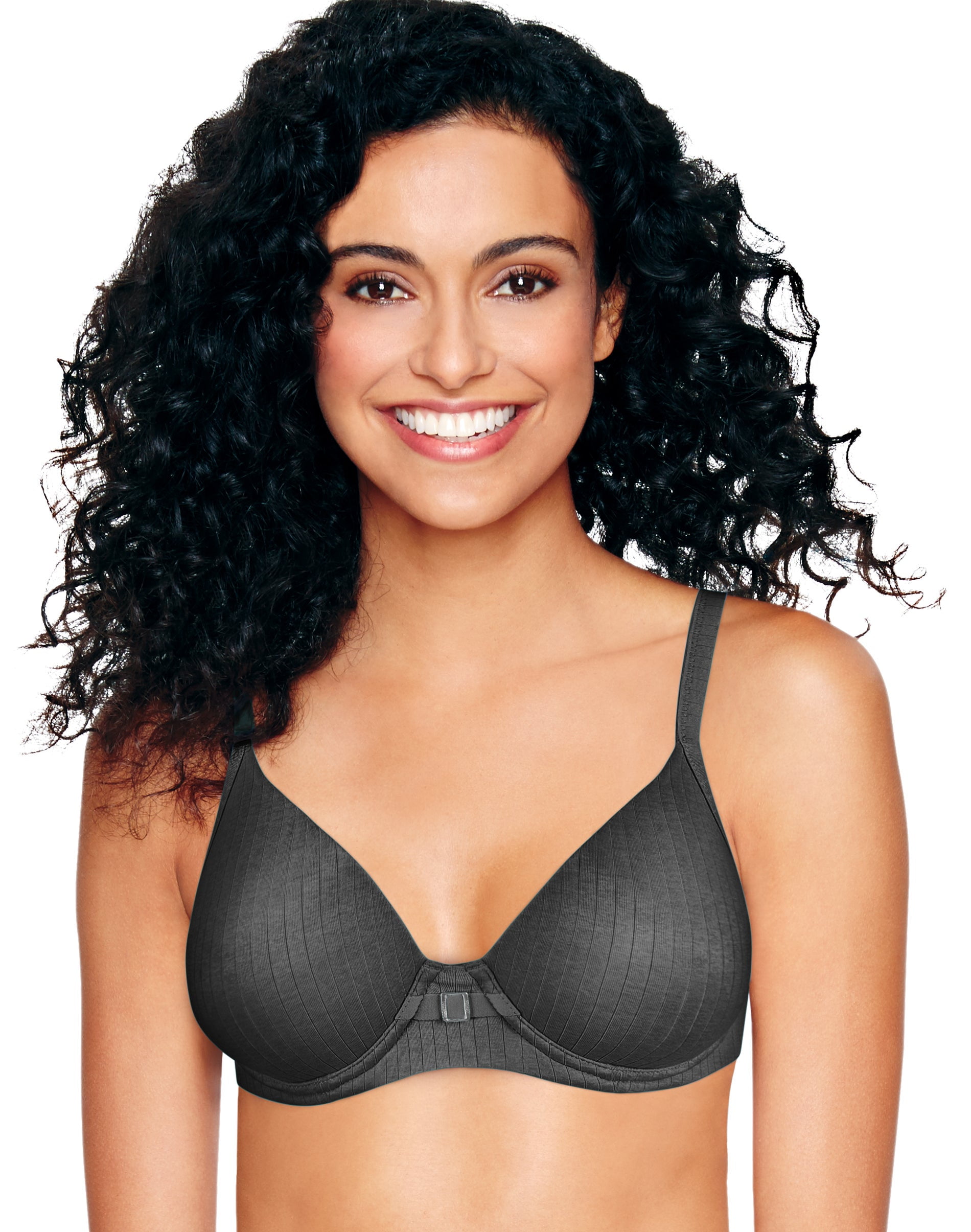 Hanes Ultimate Natural Lift Women's Push-Up Bra with T-Shirt Softness  Oatmeal Stripe Heather 34D 