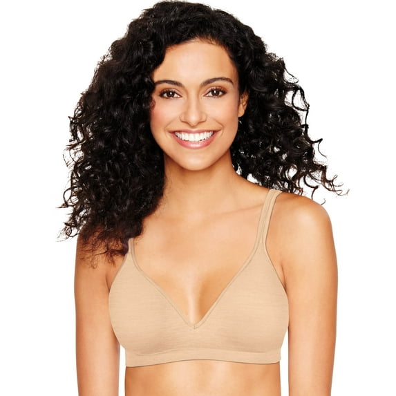 Hanes Ultimate Perfect Coverage Women's Wireless T-Shirt Bra Nude Heather M