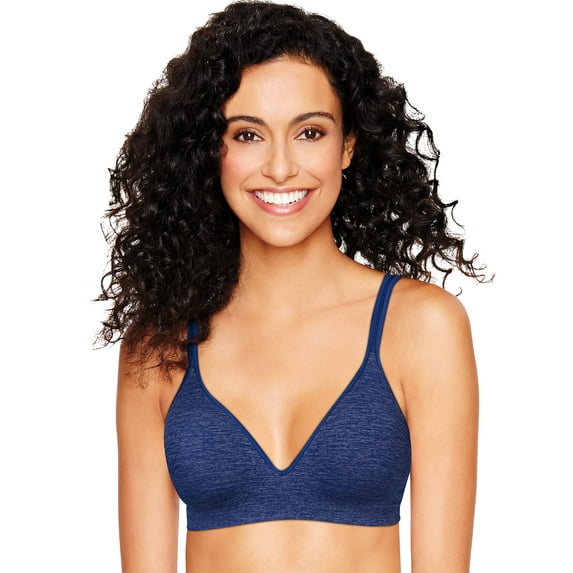 Hanes Ultimate Perfect Coverage Women's Wireless T-Shirt Bra Starry Night Blue Heather L