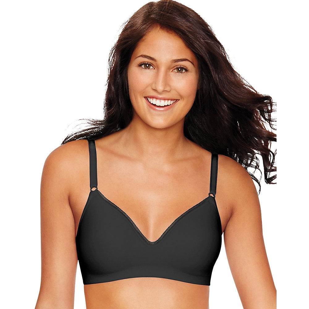 Hanes Women's Comfort Flex Fit Seamless Unlined Wirefree Bra MHG580,  Sterling Gray, Large at  Women's Clothing store