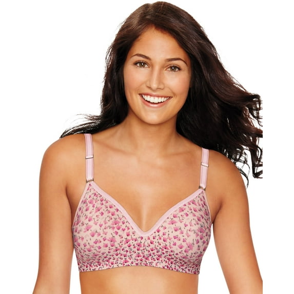 Hanes Ultimate® Smooth Inside and Out Foam ComfortFlex Fit® Wirefree Bra Pink Windy Daisy S Women's