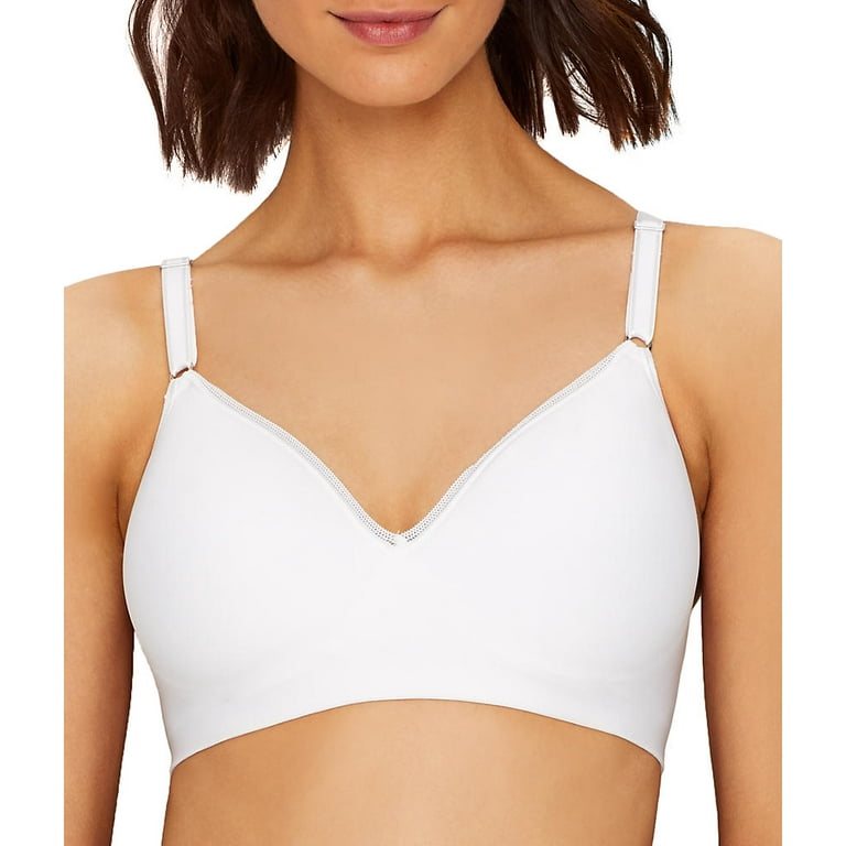 Hanes Ultimate Women's Wireless Bra, Seamless Comfy Support White L 
