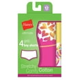thumbnail image 1 of Hanes Ultimate TAGLESS Cotton Stretch Girls' Boy Shorts 4-Pack, 1 of 2