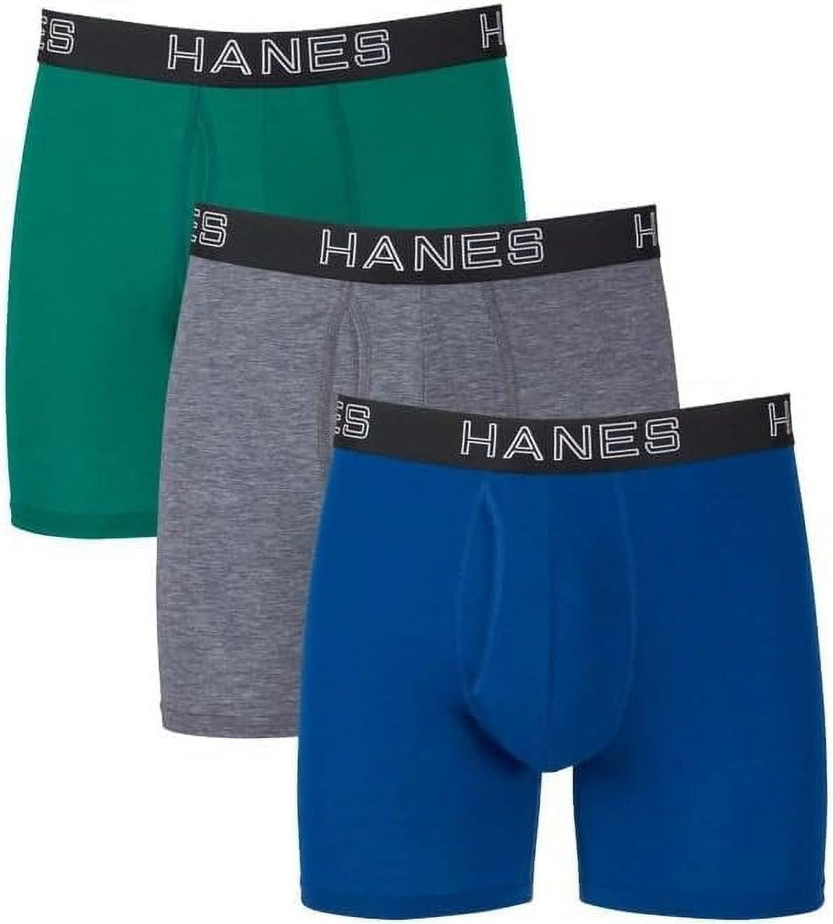 Hanes Ultimate Total Support Pouch Big Men's Boxer Briefs Underwear Pack, Assorted, 3Pack 2XB