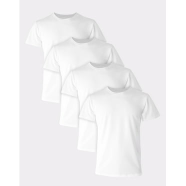 Hanes Ultimate Undershirt 4-Pack T-Shirt Mens Comfort Fit Stretch Crewneck White