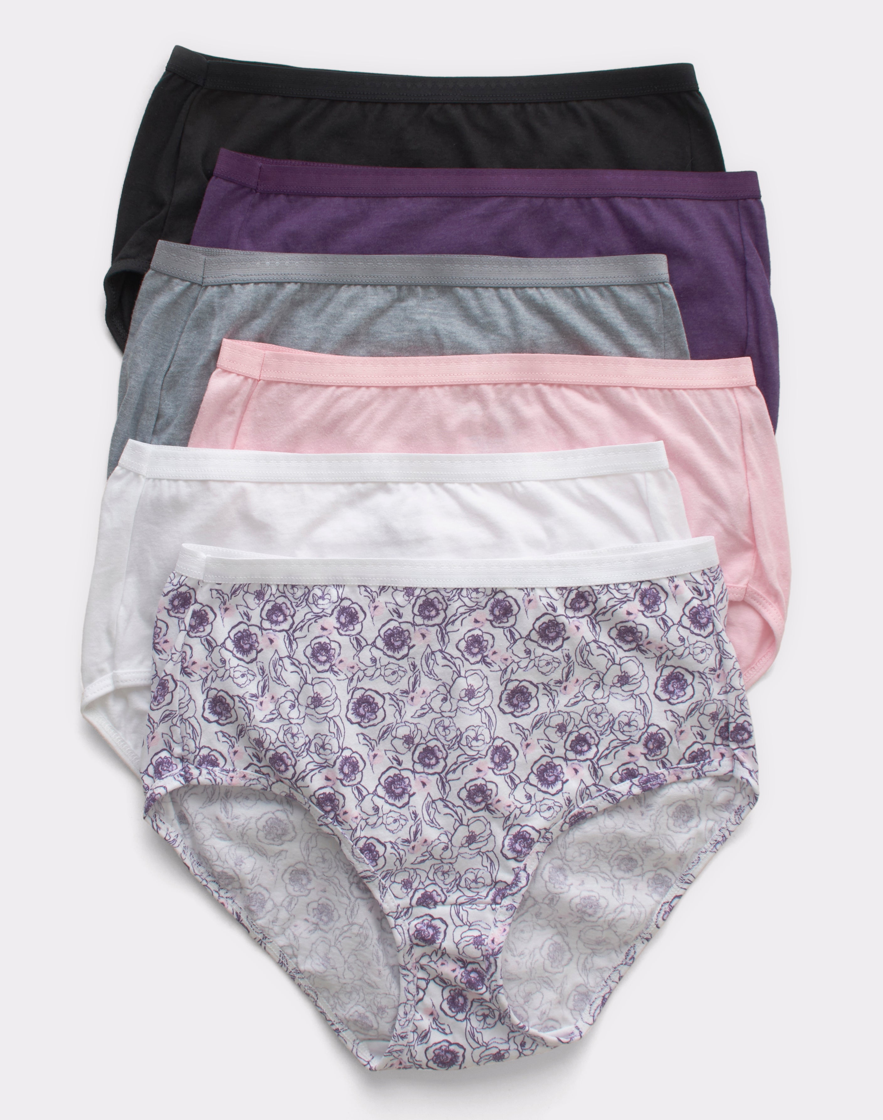 Hanes Ultimate Women's Breathable Brief Underwear, 6-Pack Sugar