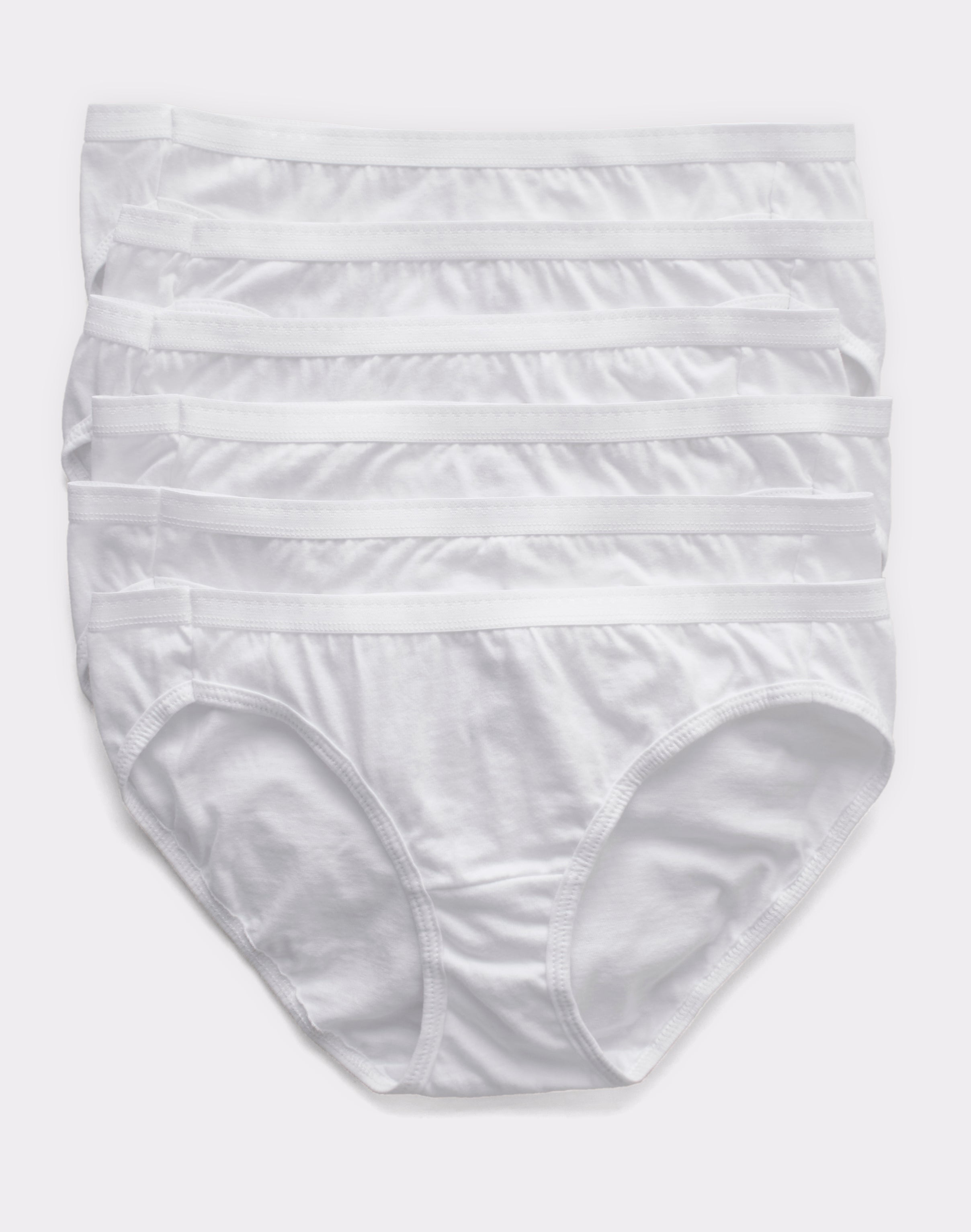 Hanes Ultimate Women's Breathable Cotton Bikini Underwear, 6-Pack  White/White/White/White/White/White 5