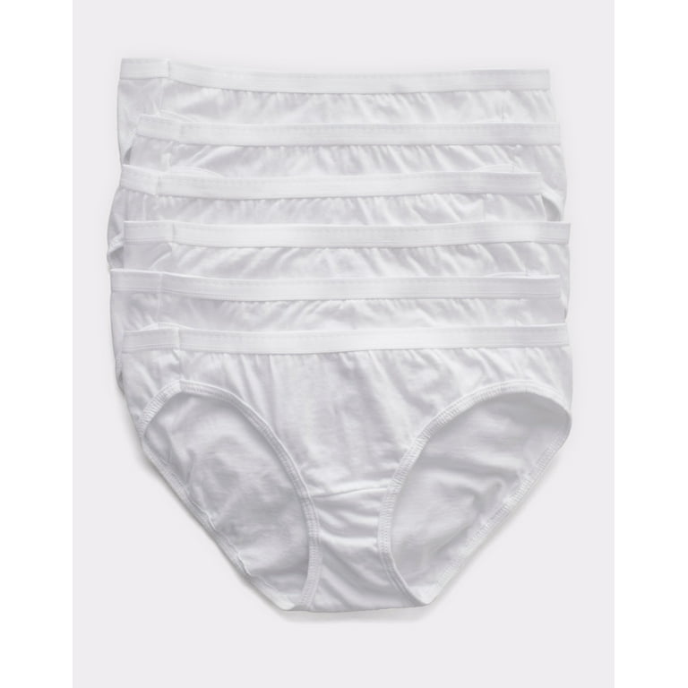 Hanes Ultimate Women's Breathable Cotton Bikini Underwear, 6-Pack White/ White/White/White/White/White 5 
