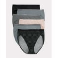 thumbnail image 1 of Hanes Ultimate Women's Breathable Hi-Cut Underwear, 6-Pack Black/Concrete Heather/Light Buff/Moonlit Sky/Grey Heather/Static Dots 5, 1 of 6