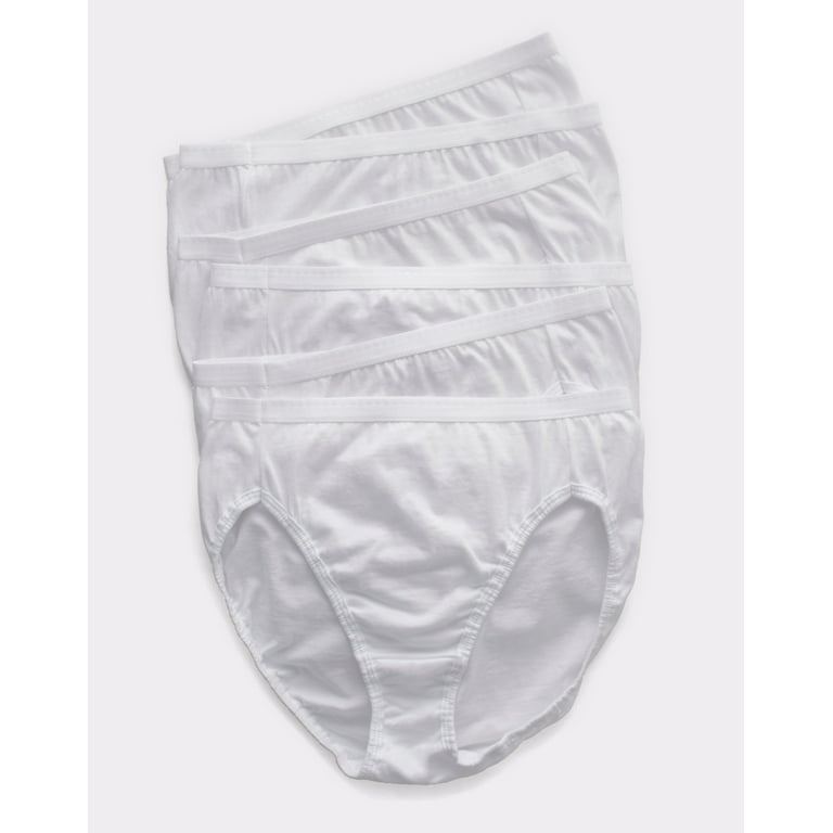 Hanes 6-Pack Cotton Panty - Hi-Cut - White
