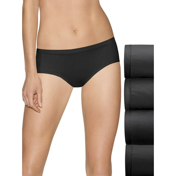 Hanes Ultimate Women's CofortSoft Waistband Cotton Stretch Hipster Underwear, 4-Pack