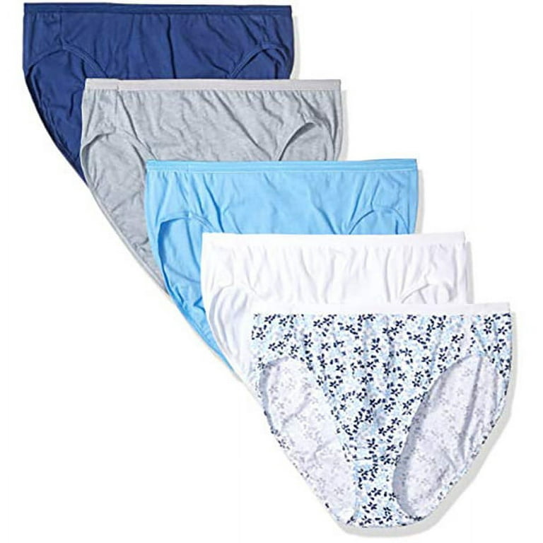 Hanes Cotton Hi-Cut White Panties 7 Pack (5, White) at