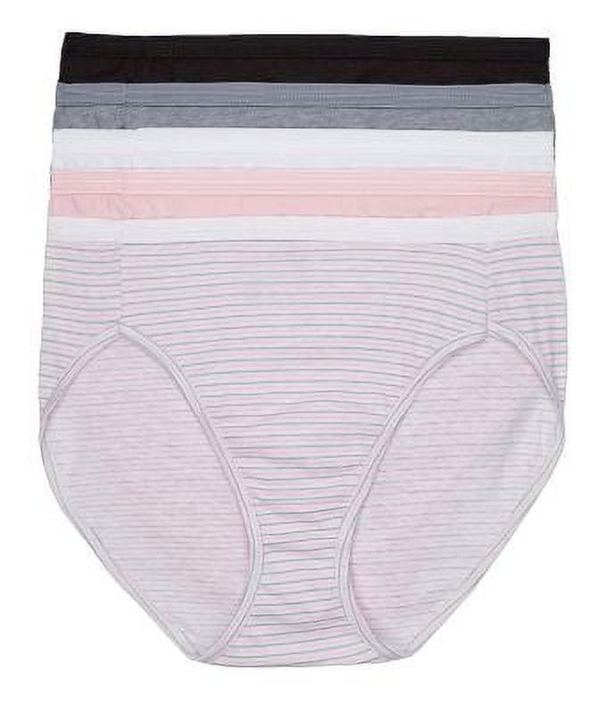 Hanes Ultimate Comfort Cotton Women's Hi-Cut Panties 5-Pack 