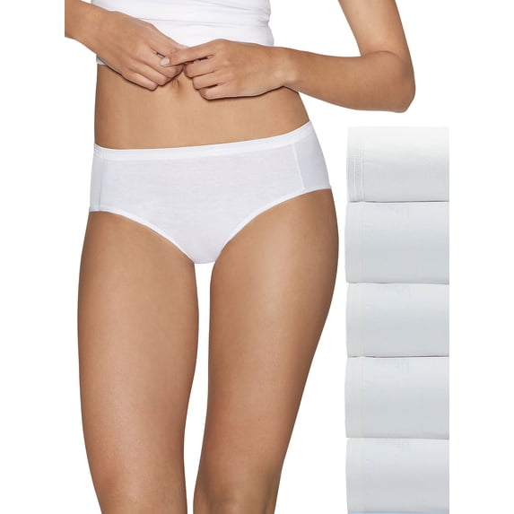 Hanes Ultimate Women's Comfort Cotton Hipster Underwear, 5-Pack