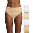 thumbnail image 1 of Hanes Ultimate® Women's Comfort Flex Fit® Hi-Cut 4-Pack White/Light Buff/White/Soft Taupe 5, 1 of 2