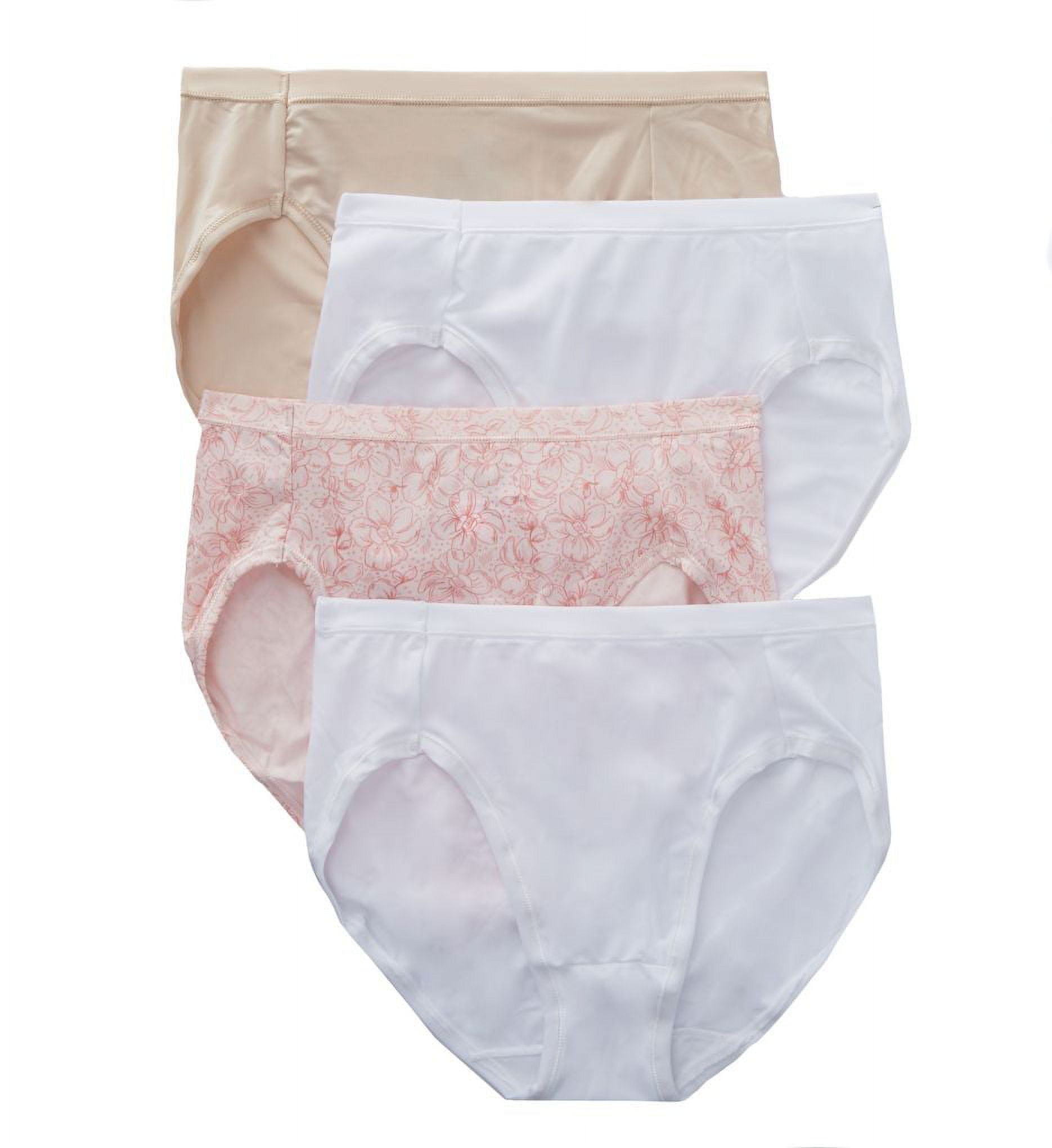 Hanes Ultimate Women's Cool Comfort Microfiber Hi-Cut Underwear, 4-Pack 