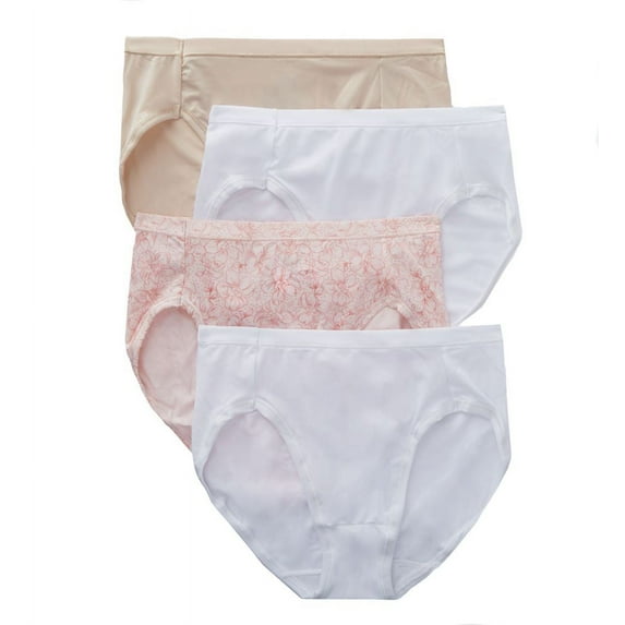Hanes Ultimate Women's Cool Comfort Microfiber Hi-Cut Underwear, 4-Pack