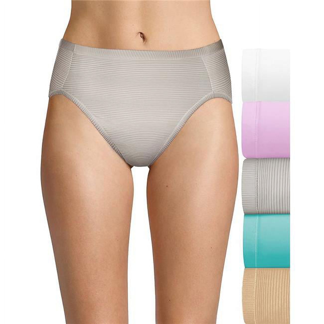 Hanes Ultimate Women's Cool Comfort Microfiber Hi-Cut Underwear, 4-Pack 