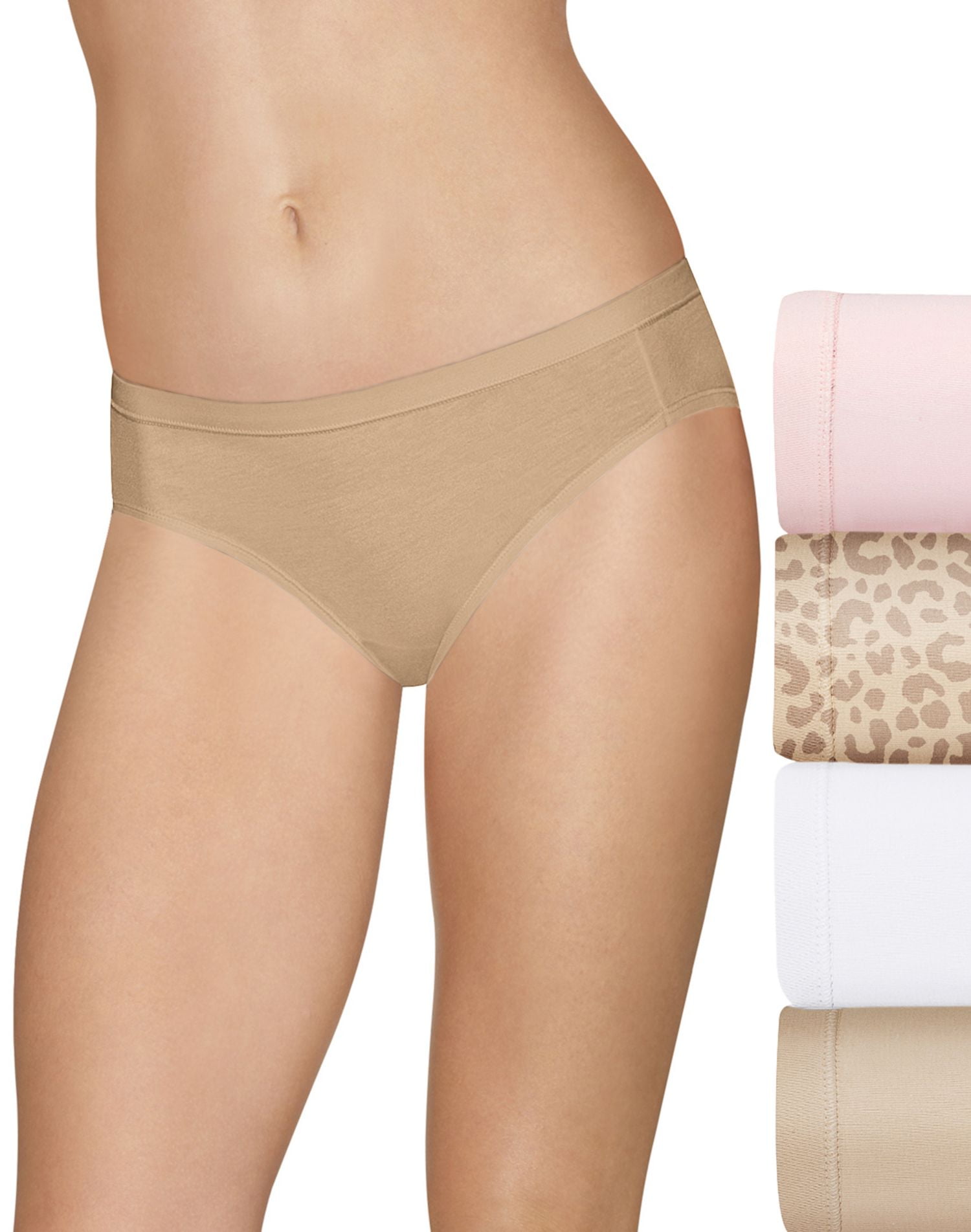 Hanes 4pk Women's Comfortsoft Cotton Stretch Bikini Underwear