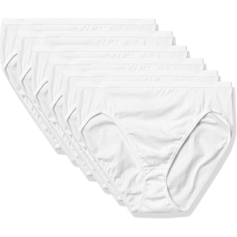 Hanes Ultimate Women's High-Waisted Panties, Moisture-Wicking Cotton Briefs,  High-Rise Underwear, 6-Pack (Colors May Vary) 