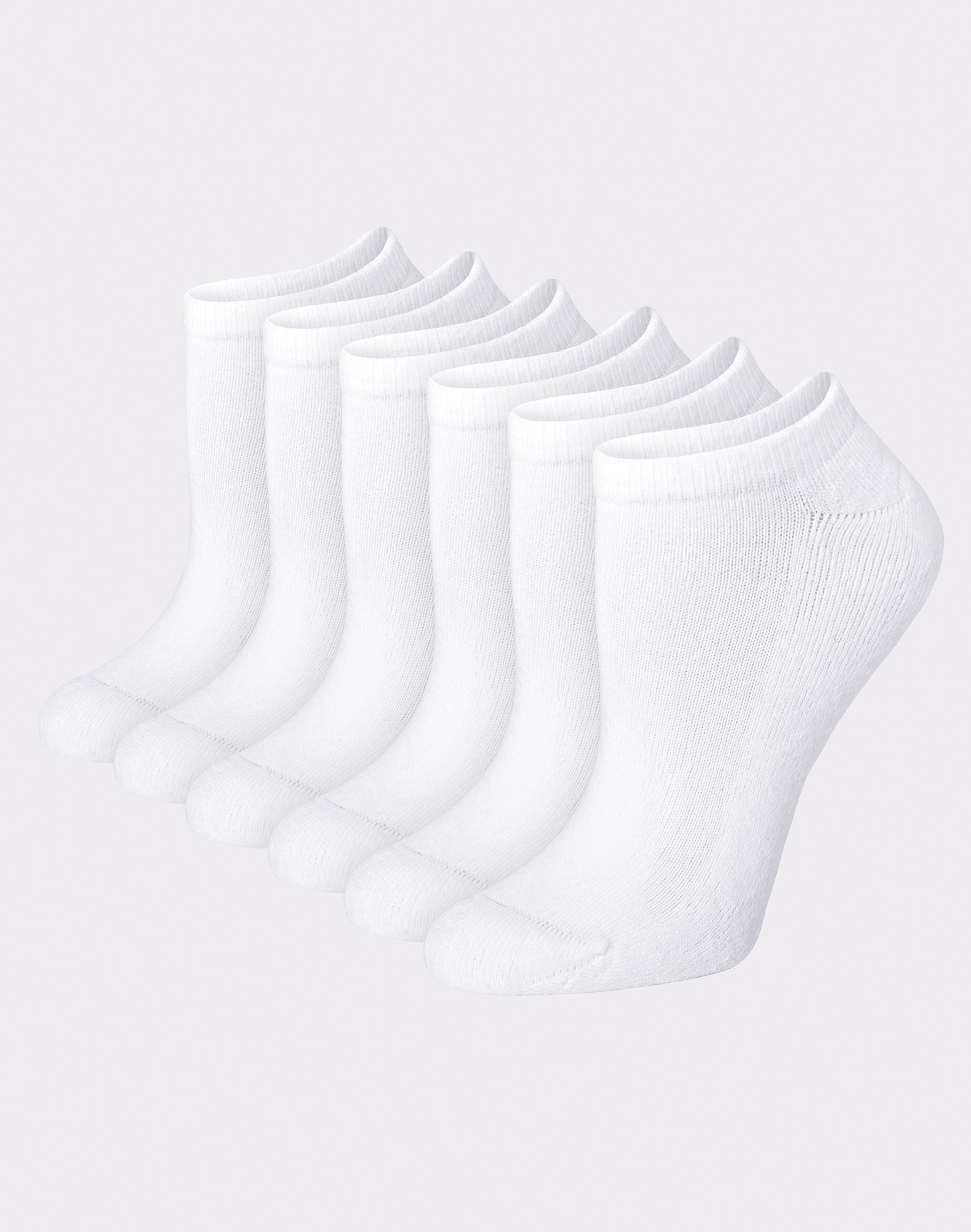 Hanes Ultimate Women's No Show Socks, Cushioned, 6Pairs White 59