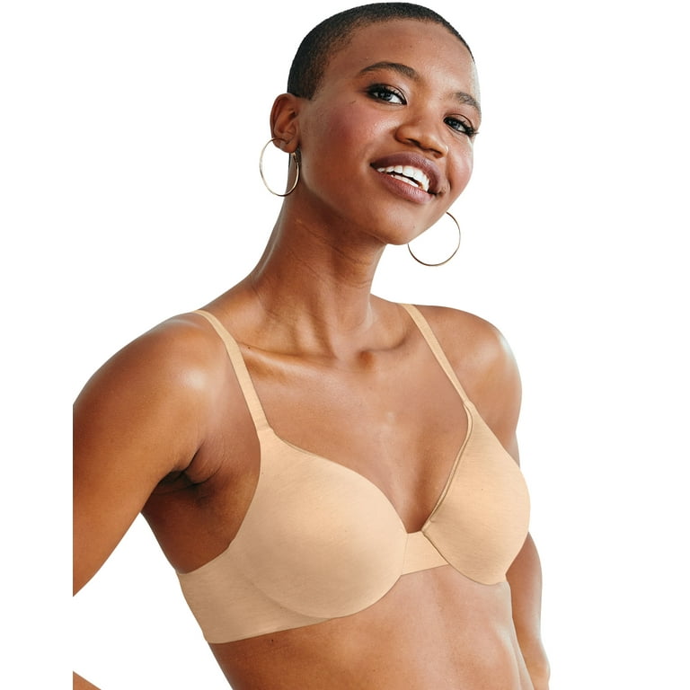 Hanes Ultimate Women's Underwire Bra with T-Shirt Softness Oatmeal Heather  2 34D