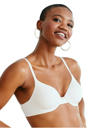 Hanes Ultimate Natural Lift Women's Push-Up Bra with T-Shirt Softness White  Stripe Heather 34D 