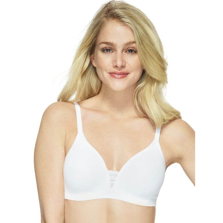 Hanes Ultimate Women's Unlined Wireless Bra with T-Shirt Softness White XL