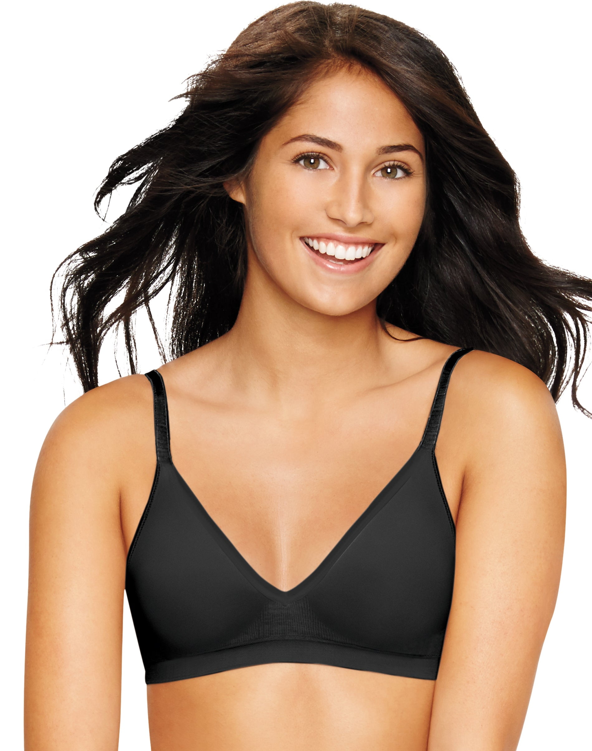 Hanes Ultimate Women's Wireless Bra, Seamless Comfy Support Porcelain L