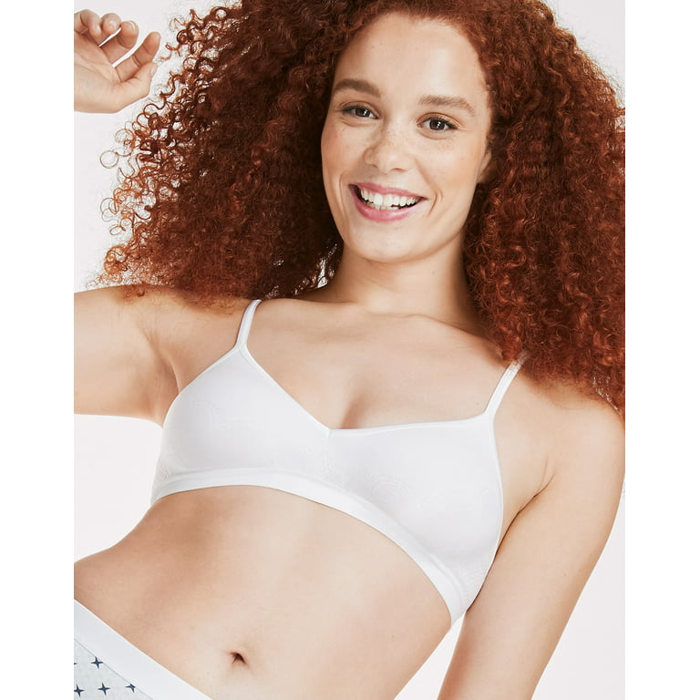 Hanes Ultimate Women's Wireless Bra, Seamless Comfy Support White