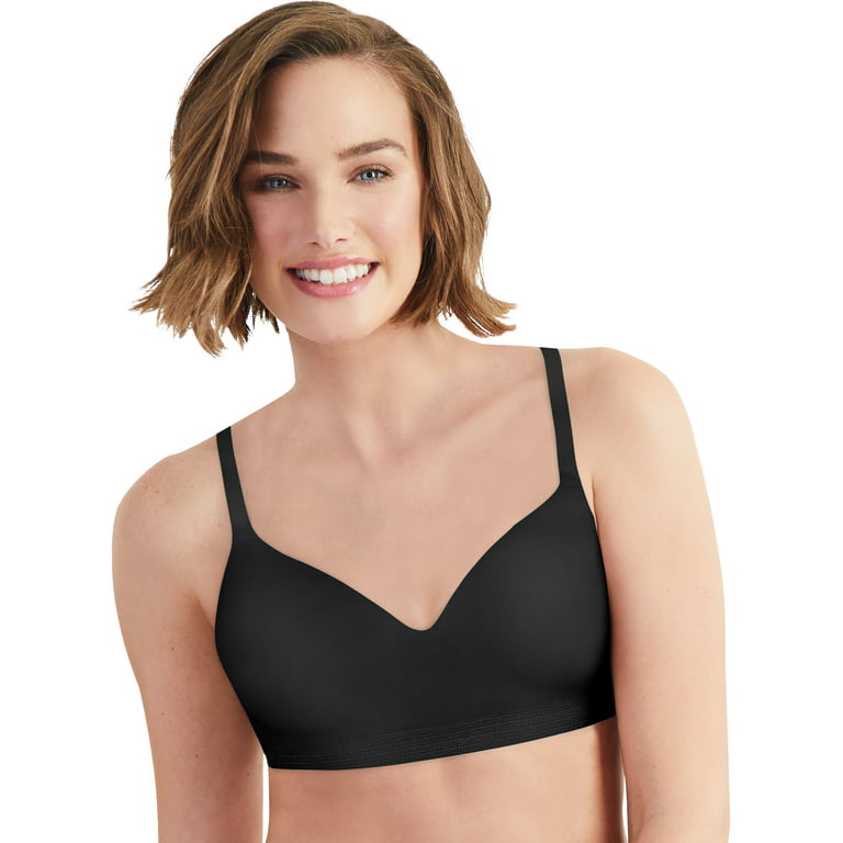 Hanes Women's Ultimate No Dig Support Smoothtec Wireless Bra Black