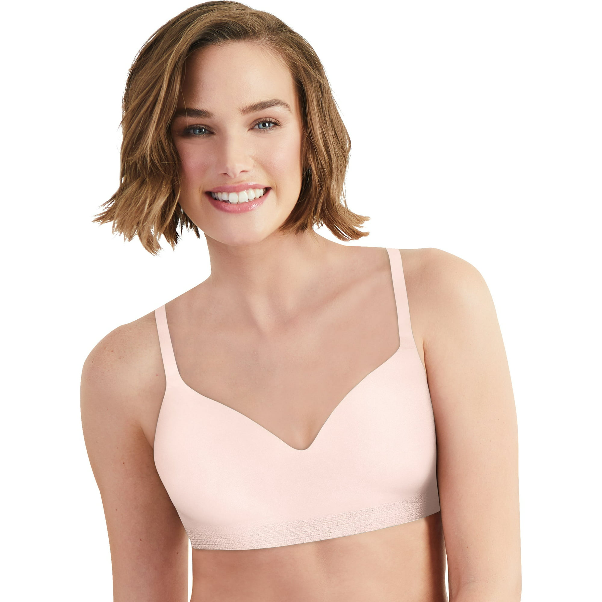 Hanes Ultimate Women's Wireless Bra, Seamless Comfy Support White