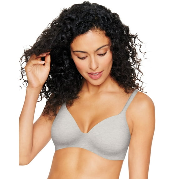 Hanes Ultimate Women's Wireless Bra with T-Shirt Softness Silver Shadow Heather 38B