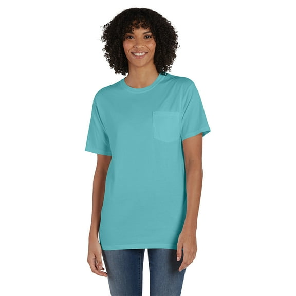 Hanes Unisex 5.5 Oz., 100% Ringspun Cotton Garment-Dyed Short-Sleeve Crew With Pocket