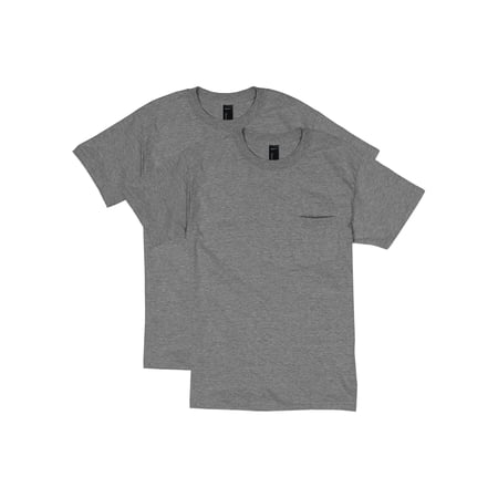 Hanes 2-Pack T-Shirt Beefy-T Adult Pocket Short Sleeve 100% Ringspun Cotton