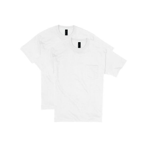 Hanes 2-Pack T-Shirt Beefy-T Adult Pocket Short Sleeve 100% Ringspun Cotton