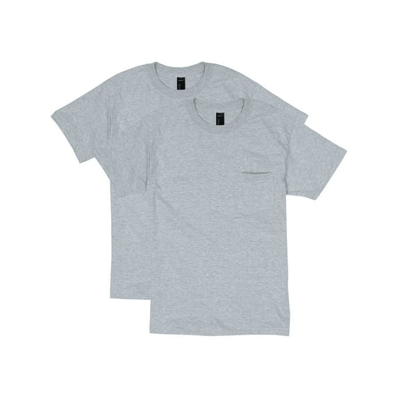 Hanes 2-Pack T-Shirt Beefy-T Adult Pocket Short Sleeve 100% Ringspun Cotton