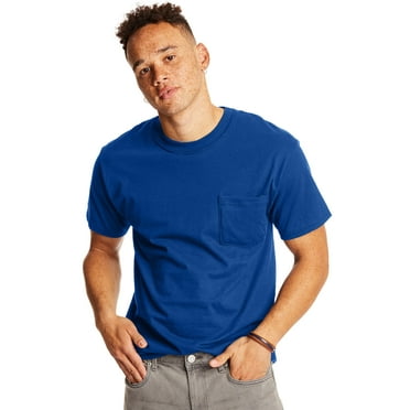 Hanes 2-Pack T-Shirt Beefy-T Adult Pocket Short Sleeve 100% Ringspun Cotton